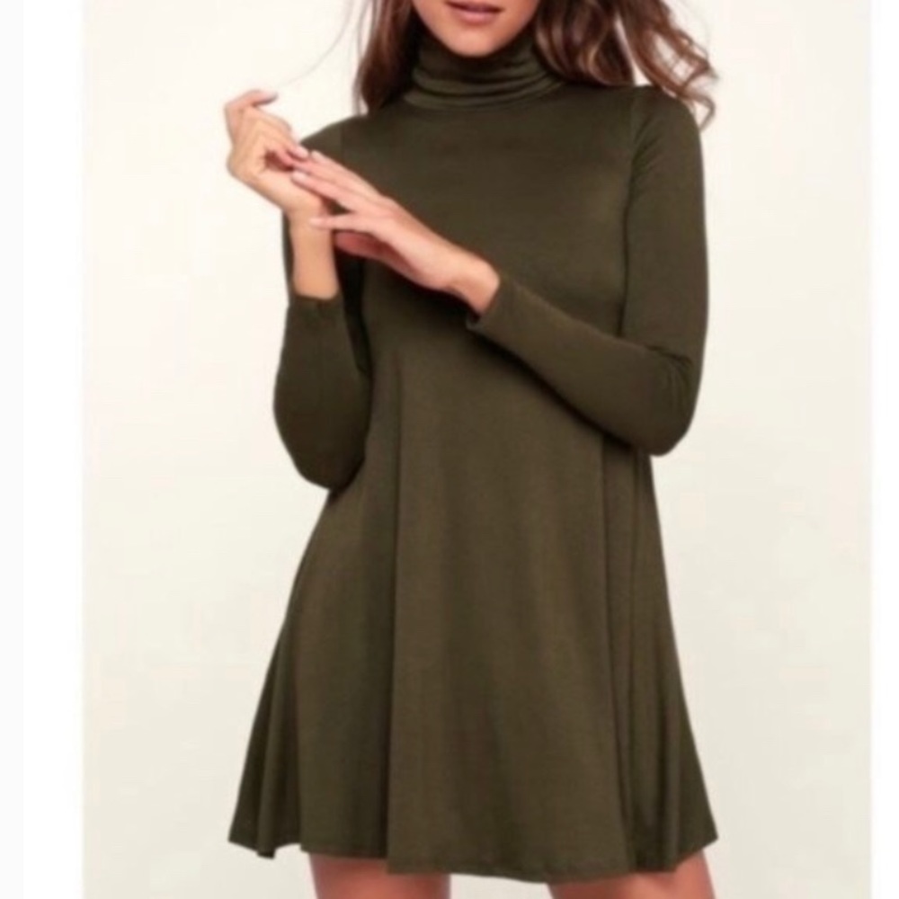 Lulu’s Olive Turtleneck Dress Size M